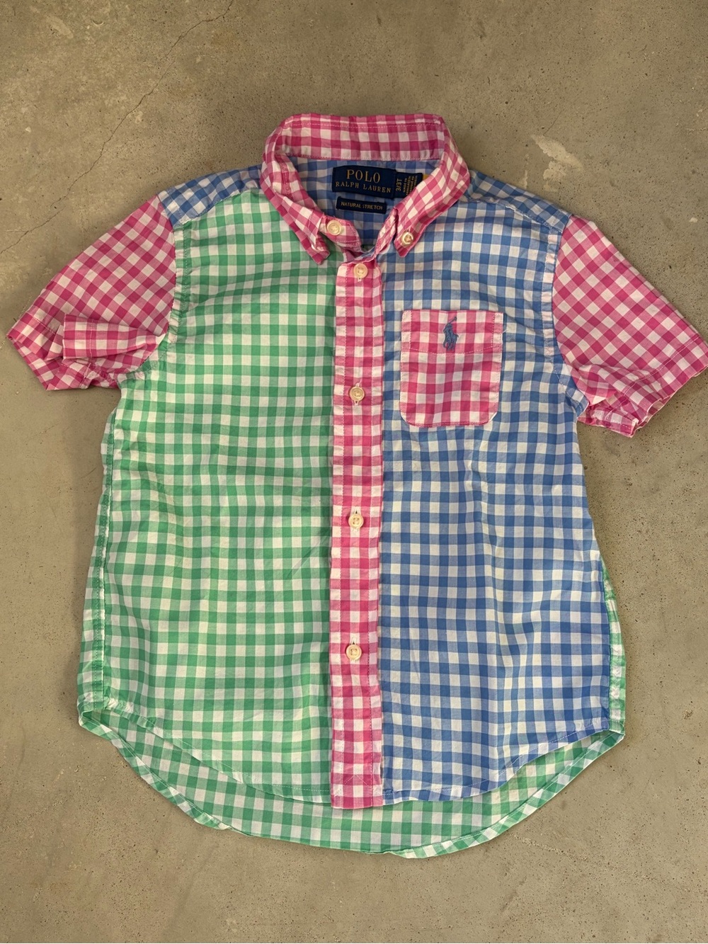 Polo Ralph Lauren Toddler Boys 3T Multicolor Gingham Patchwork Shirt